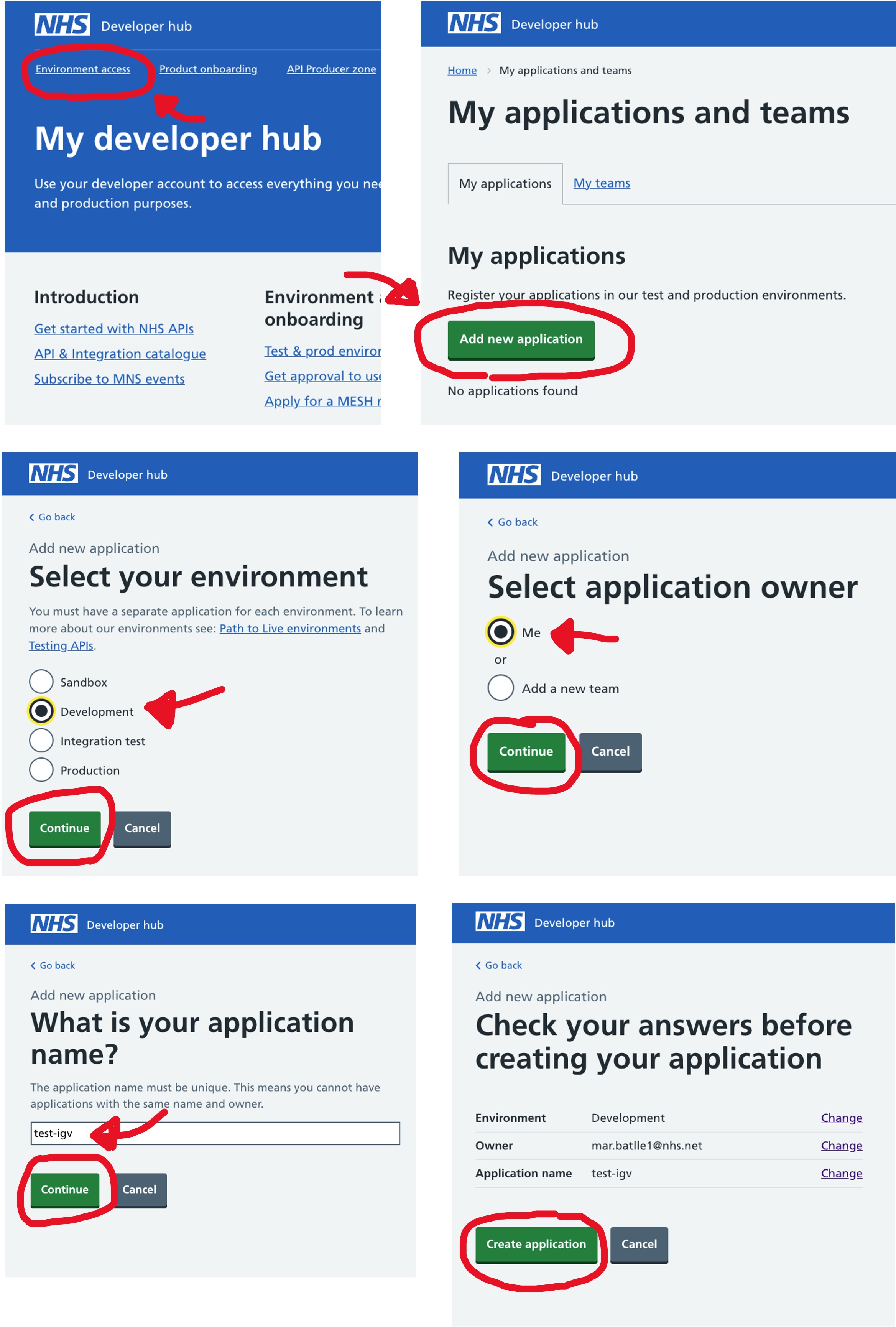 Guide to create application in APIM